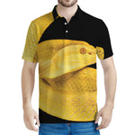 Yellow Snake Print Men's Polo Shirt