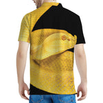 Yellow Snake Print Men's Polo Shirt