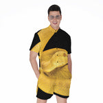 Yellow Snake Print Men's Rompers