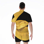 Yellow Snake Print Men's Rompers