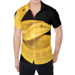 Yellow Snake Print Men's Shirt