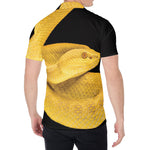 Yellow Snake Print Men's Shirt