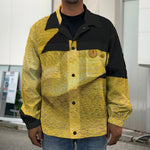 Yellow Snake Print Men's Shirt Jacket
