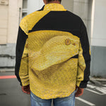 Yellow Snake Print Men's Shirt Jacket