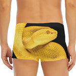 Yellow Snake Print Men's Short Boxer Briefs