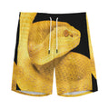 Yellow Snake Print Men's Athletic Shorts