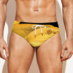 Yellow Snake Print Men's Swim Briefs