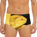 Yellow Snake Print Men's Triangle Swim Briefs