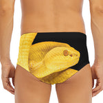 Yellow Snake Print Men's Triangle Swim Briefs