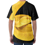 Yellow Snake Print Men's Velvet T-Shirt