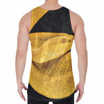 Yellow Snake Print Men's Velvet Tank Top