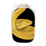 Yellow Snake Print Mesh Laundry Hamper