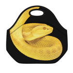 Yellow Snake Print Neoprene Lunch Bag