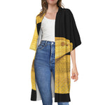 Yellow Snake Print Open Front Beach Cover Up