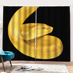Yellow Snake Print Pencil Pleat Curtains