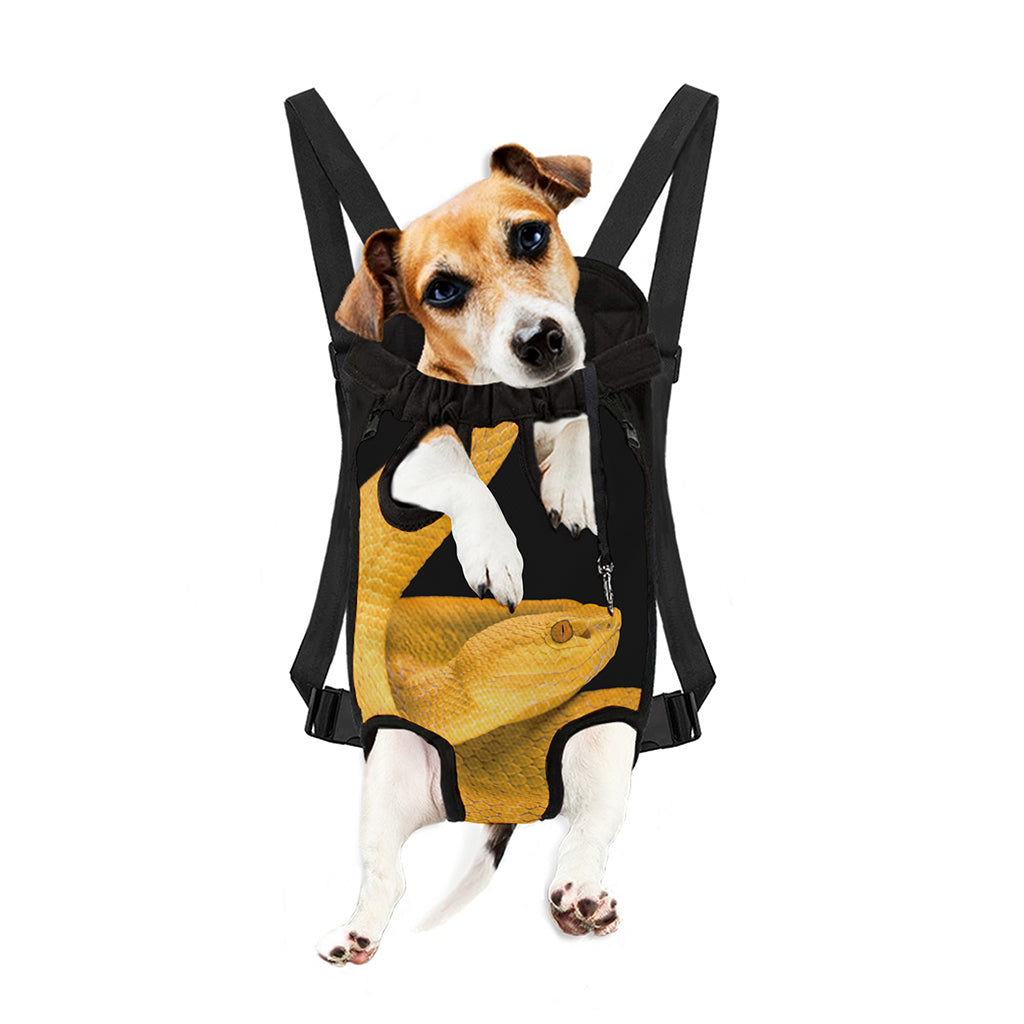 Yellow Snake Print Pet Carrier Backpack