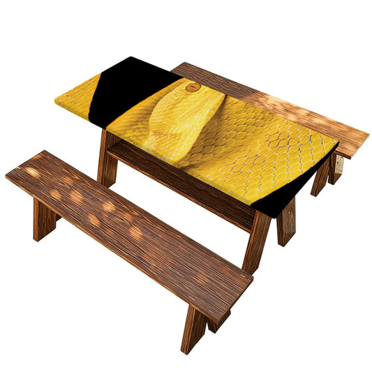 Yellow Snake Print Picnic Table Cover