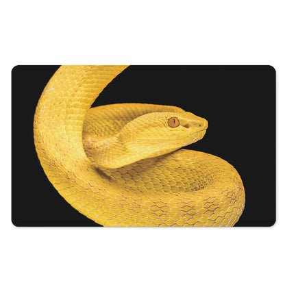 Yellow Snake Print Polyester Doormat