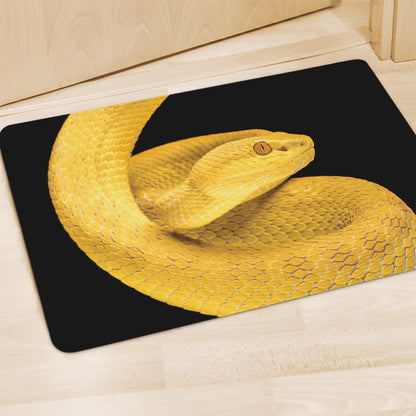 Yellow Snake Print Polyester Doormat