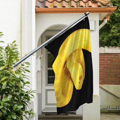 Yellow Snake Print Polyester Flag