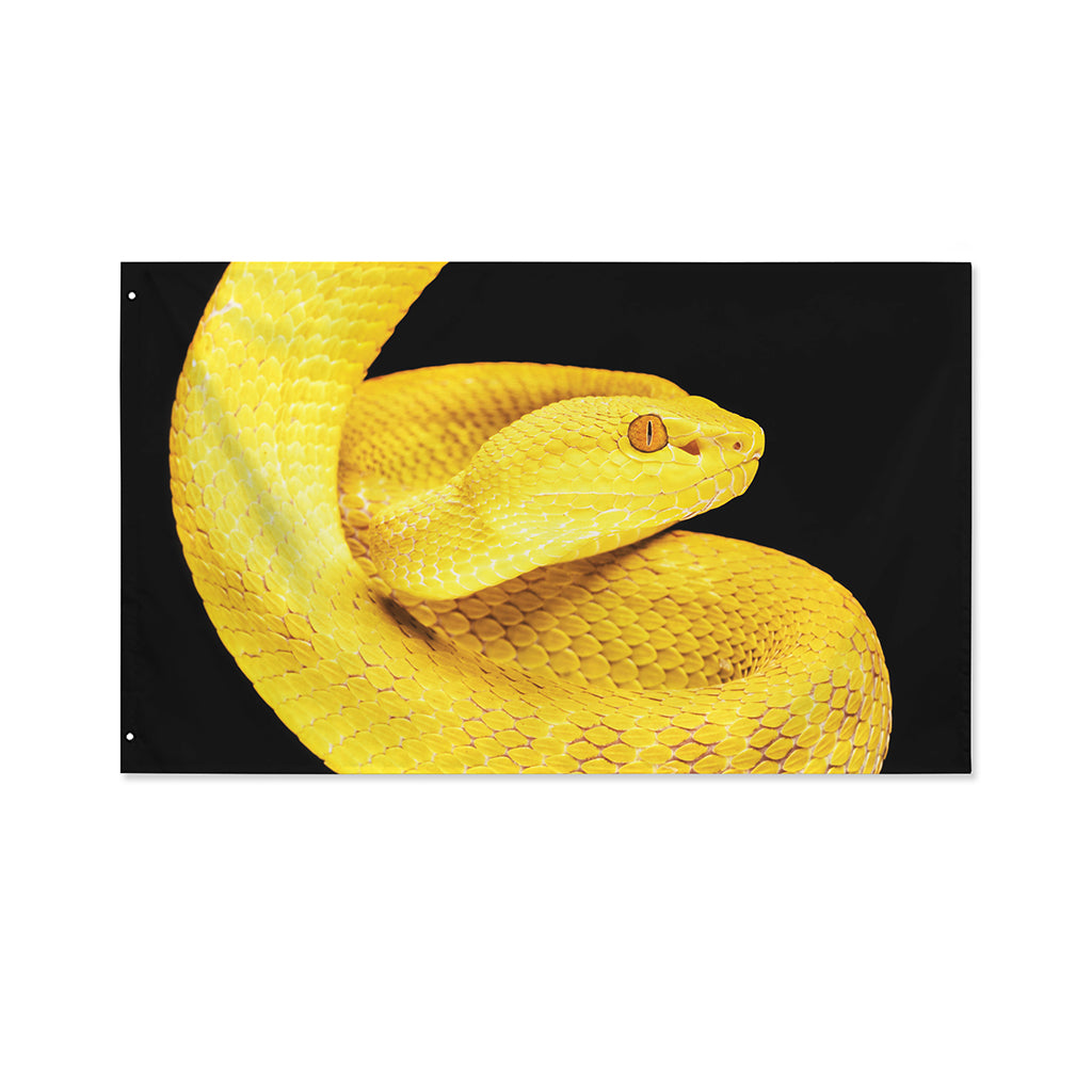 Yellow Snake Print Polyester Flag