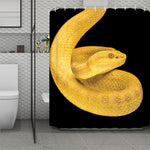 Yellow Snake Print Polyester Shower Curtain