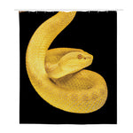 Yellow Snake Print Polyester Shower Curtain
