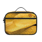 Yellow Snake Print Portable Lunch Bag