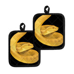 Yellow Snake Print Pot Holders