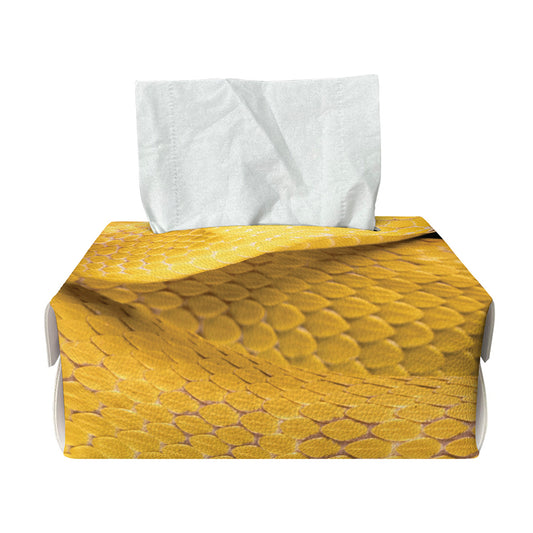 Yellow Snake Print Rectangle Tissue Box Cover