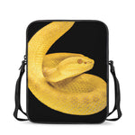 Yellow Snake Print Rectangular Crossbody Bag