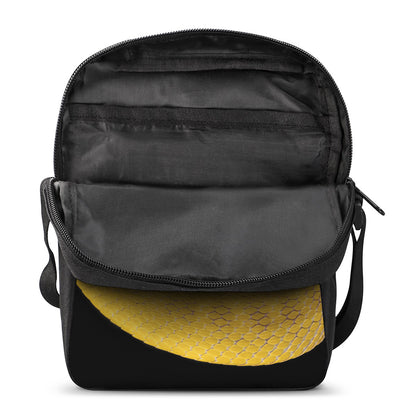 Yellow Snake Print Rectangular Crossbody Bag