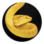 Yellow Snake Print Round Blanket