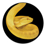 Yellow Snake Print Round Floor Mat