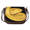 Yellow Snake Print Saddle Bag