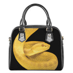 Yellow Snake Print Shoulder Handbag