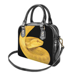 Yellow Snake Print Shoulder Handbag