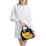 Yellow Snake Print Shoulder Handbag