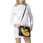 Yellow Snake Print Shoulder Handbag
