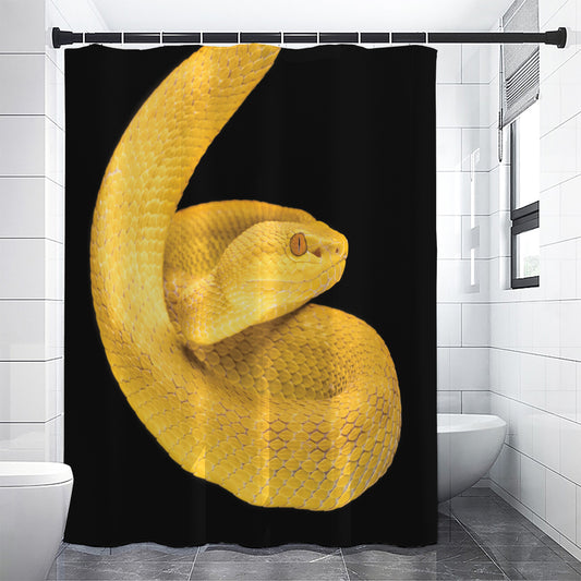Yellow Snake Print Shower Curtain