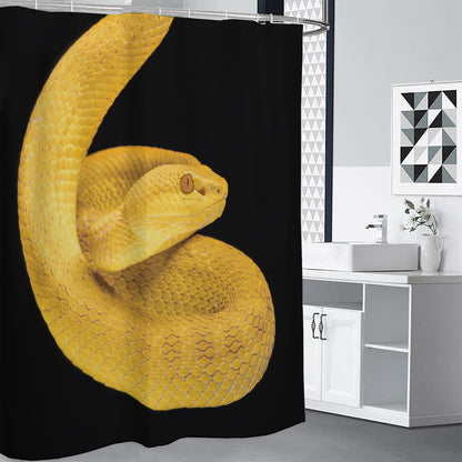 Yellow Snake Print Shower Curtain