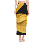 Yellow Snake Print Side Slit Maxi Skirt