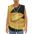 Yellow Snake Print Sleeveless Baseball Jersey
