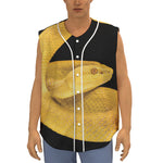 Yellow Snake Print Sleeveless Baseball Jersey