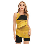 Yellow Snake Print Sleeveless One Piece Swimsuit