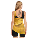 Yellow Snake Print Sleeveless One Piece Swimsuit