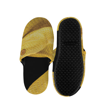 Yellow Snake Print Slippers