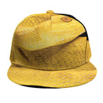 Yellow Snake Print Snapback Cap