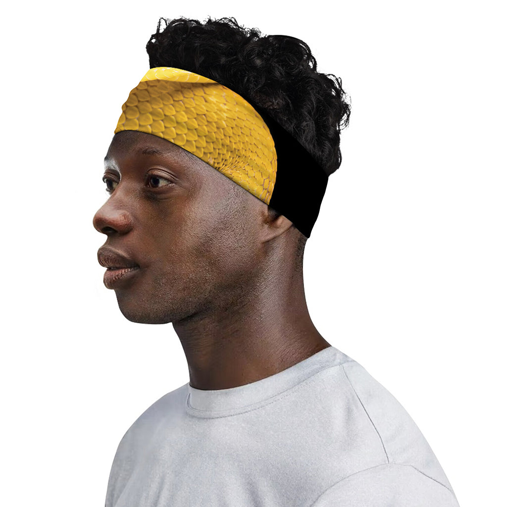 Yellow Snake Print Sports Headband