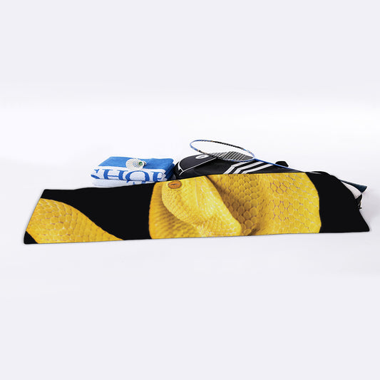 Yellow Snake Print Sports Towel